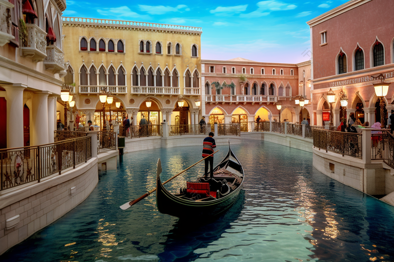 澳门威尼斯人造天空下的风情建筑摄影,高清,摄影图,摄影图片,图片大全,摄影图免费下载